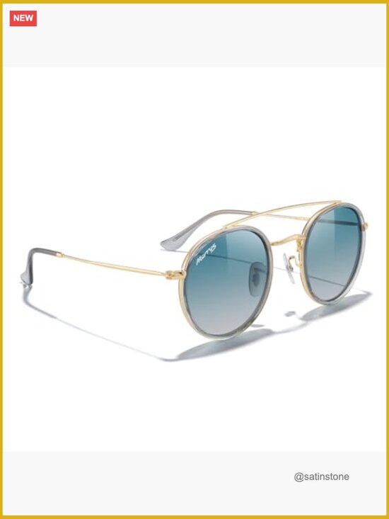 Double Bridge Round Polarized Sunglasses - UV400 Retro Metal Frame Unisex Sun